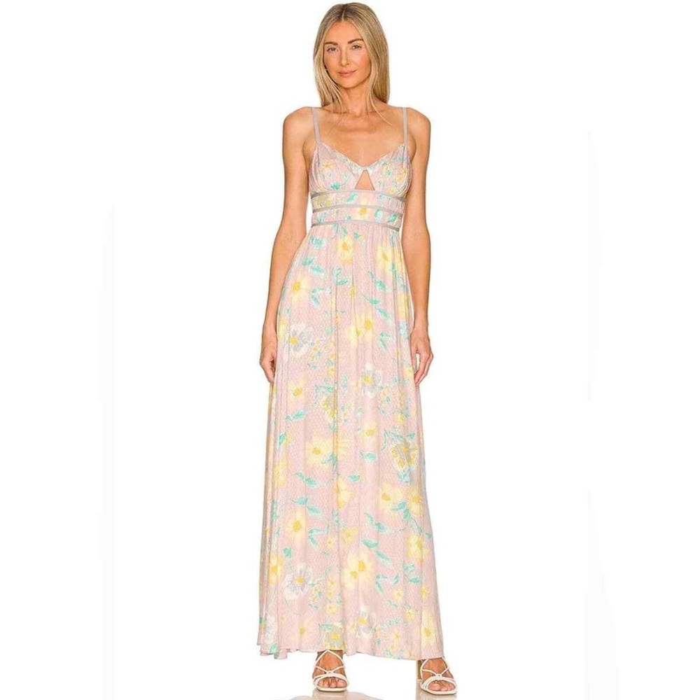 Free People Wisteria Maxi Dress in Light Combo size S